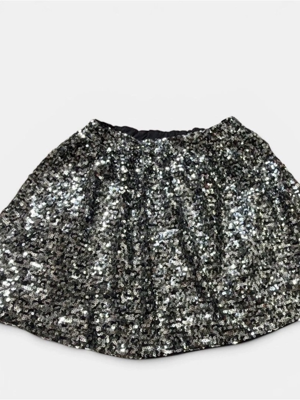 Crewcuts Girls Sequin Skirt XL Silver Black Party  Sparkle